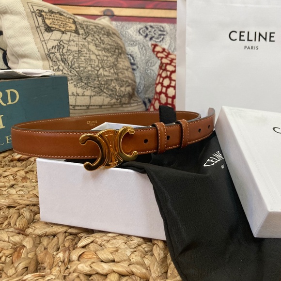 Celine Medium Triomphe Belt in Natural Calf Skin Size 75 - Picture 2 of 16